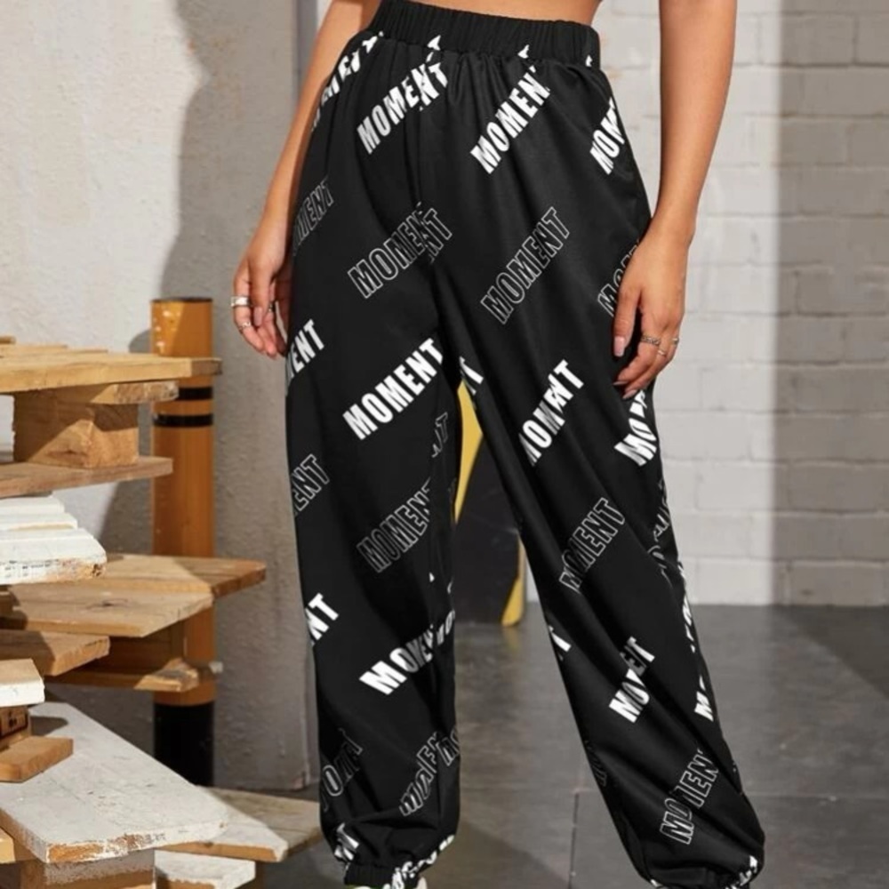 Parachute pants dance Printed graphic 90s with elastic waist (MOMENT) - Picture 3 of 5